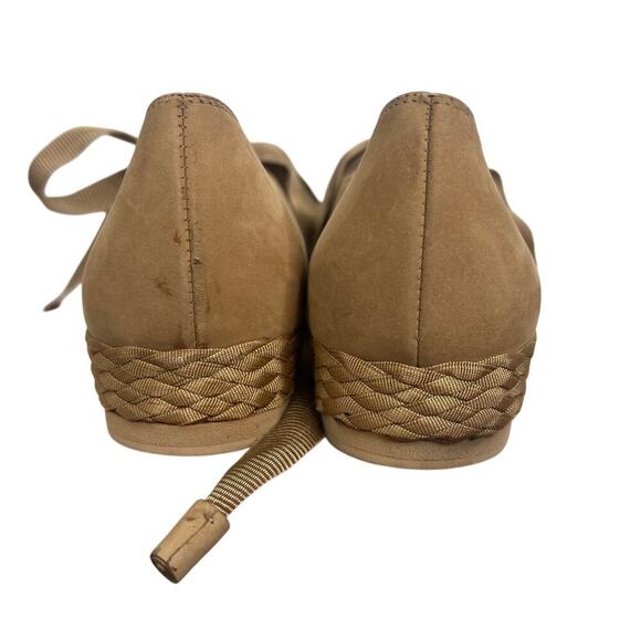 Salvatore Ferragamo Boutique Tan Suede Lace Espadrilles Size 9 - Picture 7 of 11